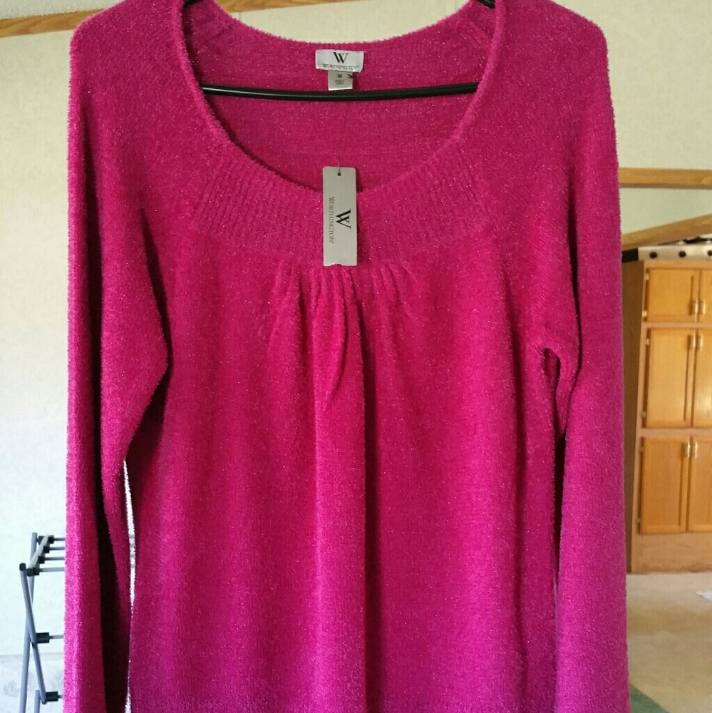 Worthington Bright Berry Pink Sweater Top